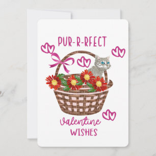 Purrfect Valentine Wishes  Holiday Card
