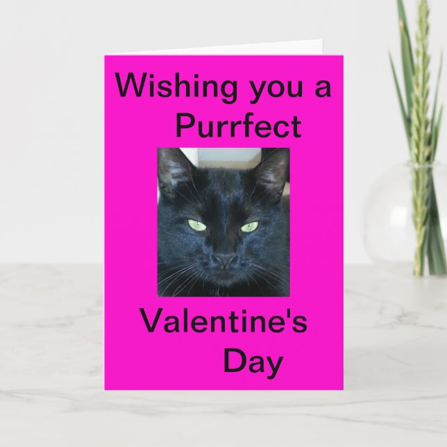 Purrfect Valentine's Day Holiday Card (Front)