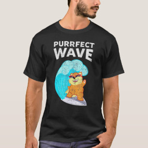 Purrfect Wave Cool  Cat Surf T-Shirt