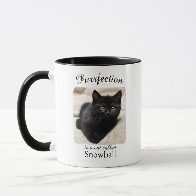 Purrfection  Is a Cat Personalised Mug (Left)