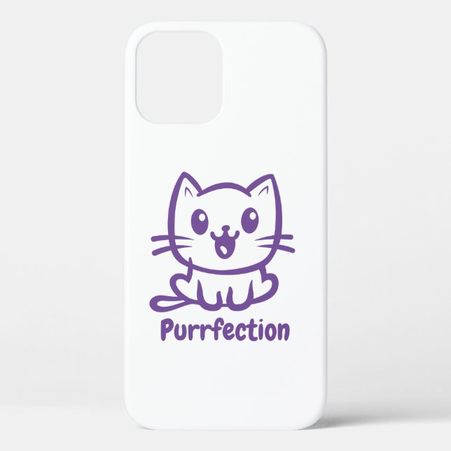 Purrfection, Very Cute Anime Cat Case-Mate iPhone Case (Back)