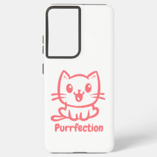 Purrfection, Very Cute Anime Cat Samsung Galaxy Case