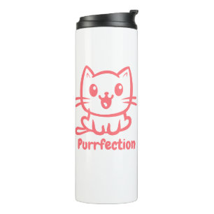 Purrfection, Very Cute Anime Cat Thermal Tumbler