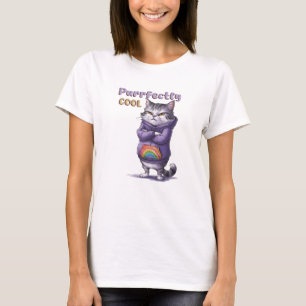 Purrfectly Cool Cat Funny  T-Shirt