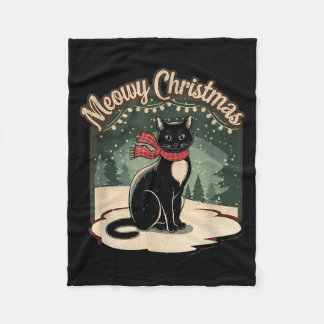 Purrfectly Cozy Family Christmas Pajamas - Meowy C Fleece Blanket