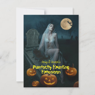 Purrfectly Haunting Halloween Postcard