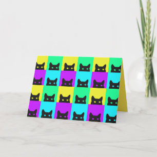 Purrfectly Kitty Cat Colourful Birthday Card