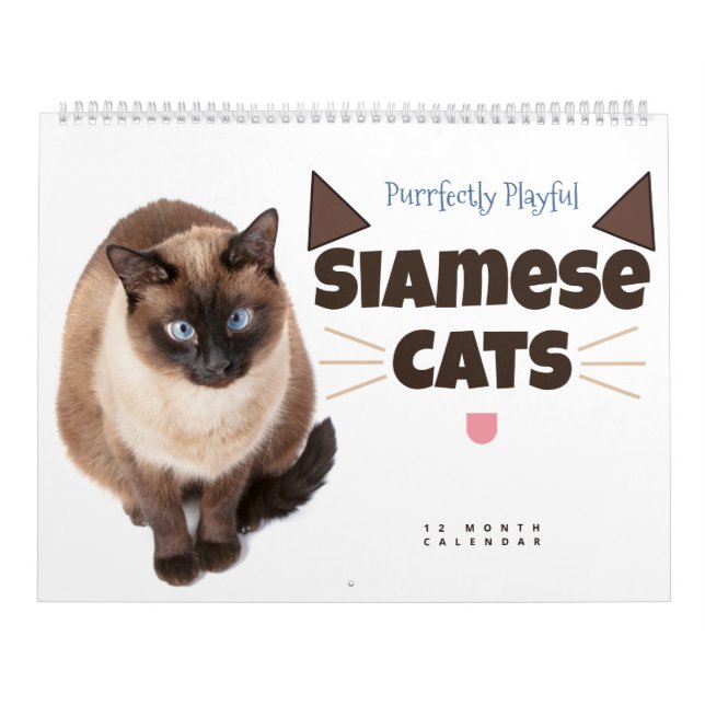 Purrfectly Playful: Siamese Cats Calendar (Cover)