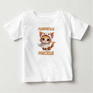 Purrfectly Precious Adorable Ghost Kitty Halloween Baby T-Shirt