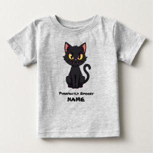 Purrfectly Spooky Black Cat – Custom Halloween Baby T-Shirt