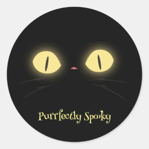 Purrfectly Spooky Cat Lovers Classic Round Sticker