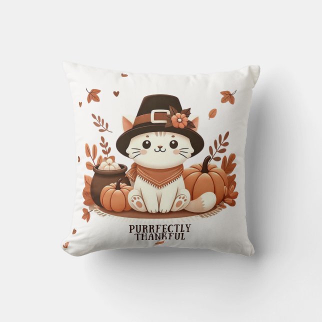 Purrfectly Thankful Cushion (Front)