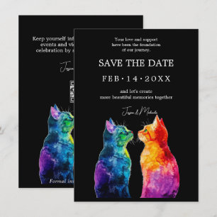 “Purrfectly Yours: A Rainbow Love Story RSVP Card 