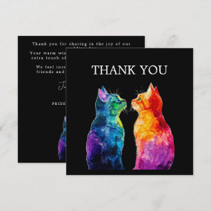 🌈  Purrfectly Yours: Rainbow Love Thank You Card
