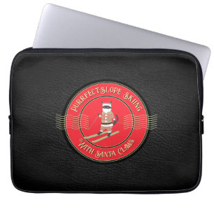 Purrfectt-Slope Skiing with Santa Claws Laptop Sleeve
