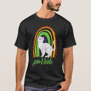 Purride Cat Cute Vintage Lgbt Gay Lesbian Pride Ra T-Shirt