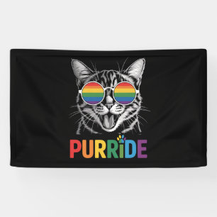 Purride Cat Gay Lesbian Rainbow LGBTQ Ally Pride Banner