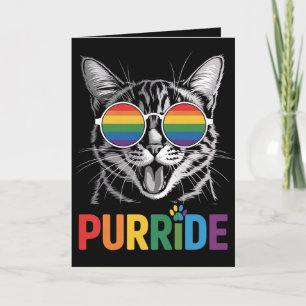 Purride Cat Gay Lesbian Rainbow LGBTQ Ally Pride Card