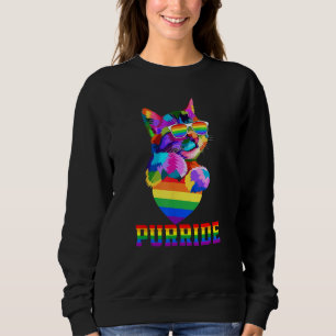 Purride Cat Gay Pride LGBT Month 2023 LGBT Love Ca Sweatshirt