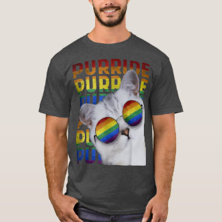 Purride Cat LGBT Gay Pride Cat Lover Kitty  T-Shirt