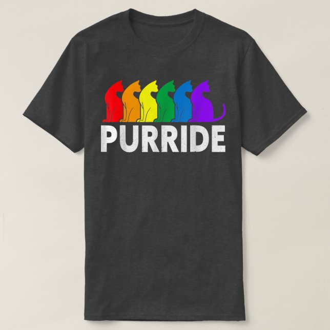 Purride Cat Lover Pride Month Gay Rights Rainbow C T-Shirt (Design Front)