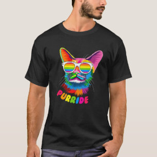 Purride Cat Pride Ally Cat Kitty Mom Gay Daddy Les T-Shirt