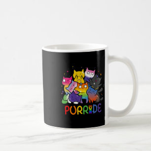 Purride Cat Pride Ally Lgbt Rainbow Animal Lovers  Coffee Mug