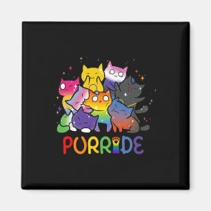 Purride Cat Pride Ally Lgbt Rainbow Animal Lovers Magnet