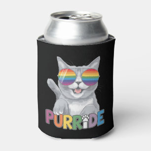 Purride Cat Sunglasses Gay Pride Rainbow LGBTQ Can Cooler