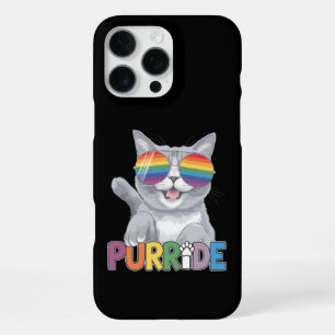 Purride Cat Sunglasses Gay Pride Rainbow LGBTQ iPhone 16 Pro Max Case