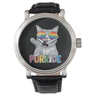 Purride Cat Sunglasses Gay Pride Rainbow LGBTQ Watch