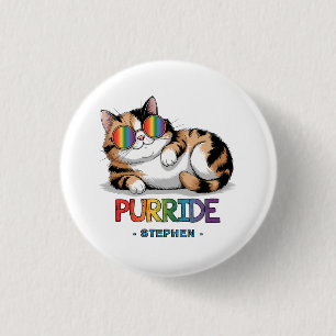Purride - Cool Cat Pride   LGBTQ 3 Cm Round Badge