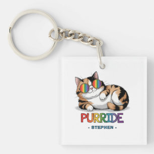 Purride - Cool Cat Pride   LGBTQ Key Ring