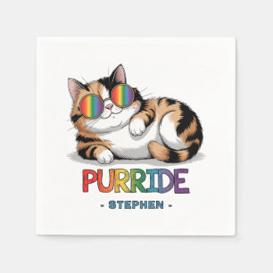 Purride - Cool Cat Pride LGBTQ Napkin