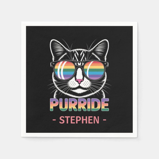 Purride – Cute Cat Pride LGBTQ Napkin (Front)