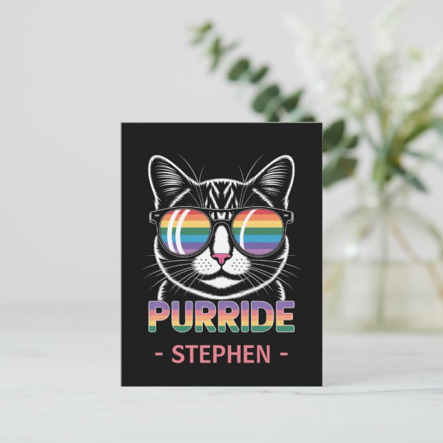 Purride – Cute Cat Pride LGBTQ Postcard (Standing Front)