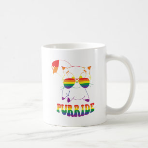 Purride   Cute Gay Cat   Lesbian   Rainbow Coffee Mug