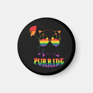 Purride   Cute Gay Cat   Lesbian   Rainbow Magnet