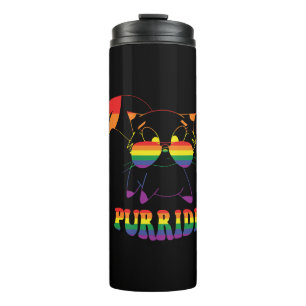 Purride   Cute Gay Cat   Lesbian   Rainbow Thermal Tumbler