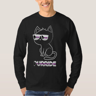 Purride Demisexual Flag Sunglasses Gay Pride Cat T-Shirt