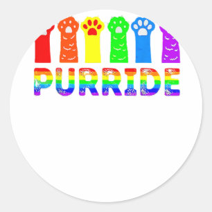 Purride LGBTQ Cat Footprint LGBT Pride  Classic Round Sticker