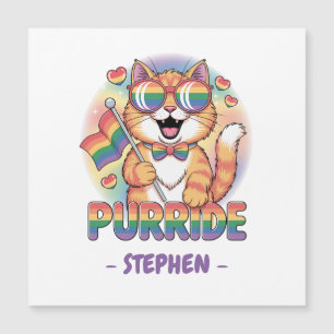 Purride – Orange Cat with Pride LGBTQ Flag