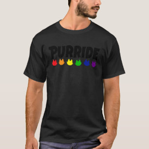 Purride Pride Cat LGBT Rainbow Flag Gay Pride  Cat T-Shirt
