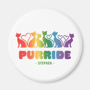 Purride – Rainbow Cat Silhouette LGBTQ+ Pride Pun Magnet