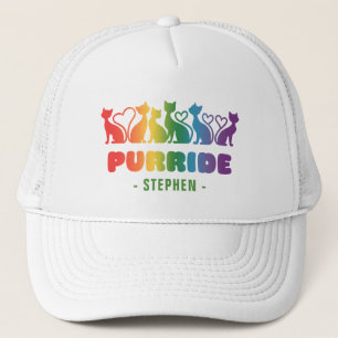 Purride – Rainbow Cat Silhouette LGBTQ+ Pride Pun Trucker Hat