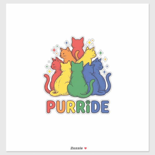 Purride Rainbow Cat Vintage Vector Design_1 (Sheet)