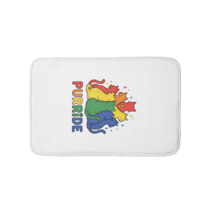Purride Rainbow Cat Vintage Vector Design_1 Bath Mat