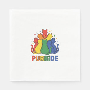 Purride Rainbow Cat Vintage Vector Design_1 Napkin