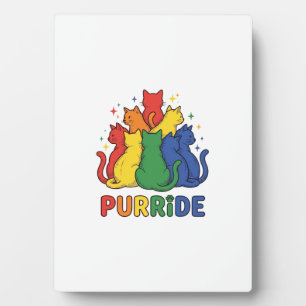 Purride Rainbow Cat Vintage Vector Design_1 Plaque