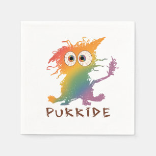 Purride – Rainbow Cat with Messy Fur LGBTQ Napkin